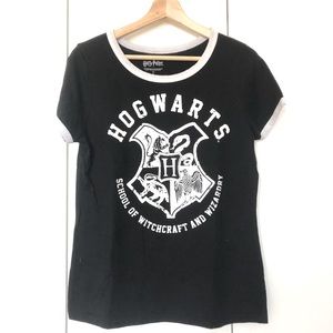 Warner Bros. Black and White Hogwarts Tee